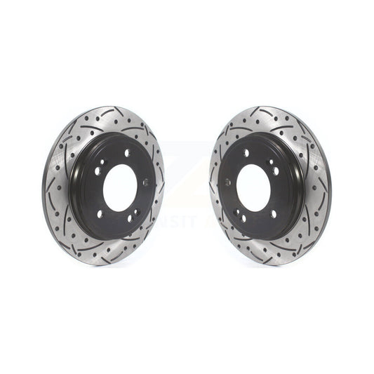 Drill Slot Brake Rotor Rear Pair For Hyundai Elantra Kia Forte Niro Ioniq Forte5