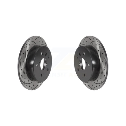 Coated Drilled Slotted Disc Brake Rotors Rear Pair For Toyota Camry