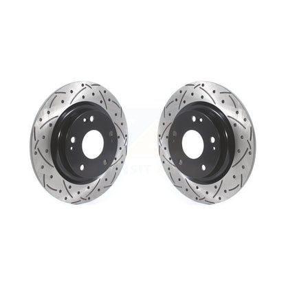 Coated Drilled Slotted Disc Brake Rotors Rear Pair For 2017-2020 Honda Civic Si
