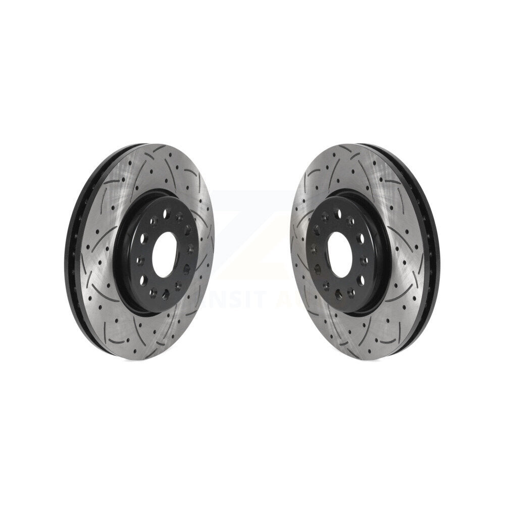 Drill Slot Brake Rotor Front Pair For Chevrolet Traverse GMC Acadia Blazer Buick