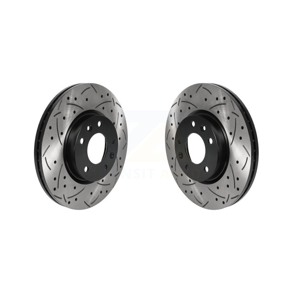 Drilled Slot Brake Rotors Front Pair For Ford Fusion Mazda 6 Lincoln MKZ Zephyr