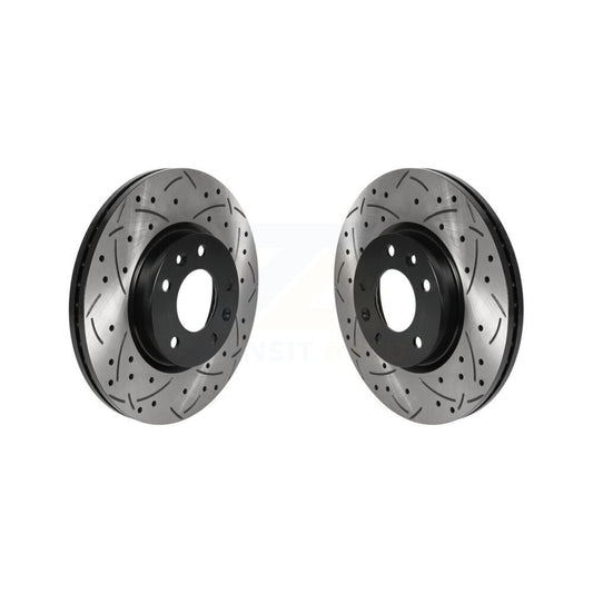 Drilled Slot Brake Rotors Front Pair For Ford Fusion Mazda 6 Lincoln MKZ Zephyr