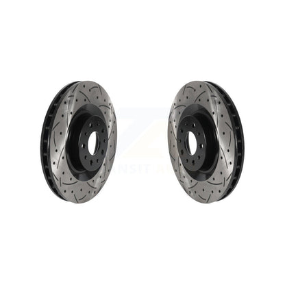 Coated Drilled Slotted Disc Brake Rotors Front Pair For 2014-2020 Fiat 500L