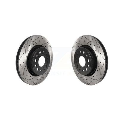 Coated Drilled Slotted Disc Brake Rotors Front Pair For Ram 1500