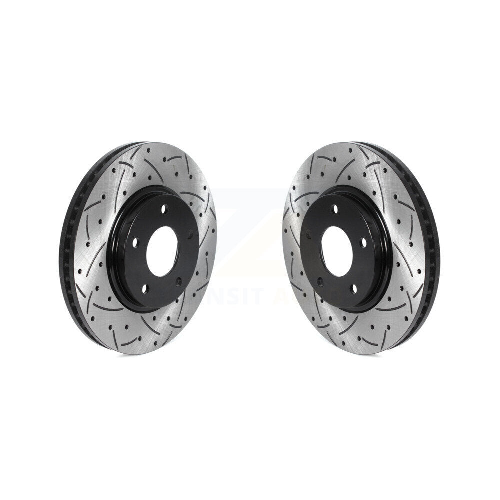 Coated Drill Slot Disc Brake Rotors Front Pair For Nissan Quest INFINITI Q45 M45