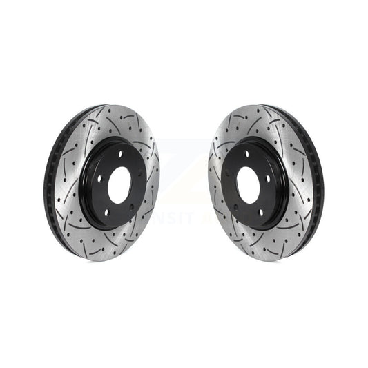 Coated Drill Slot Disc Brake Rotors Front Pair For Nissan Quest INFINITI Q45 M45
