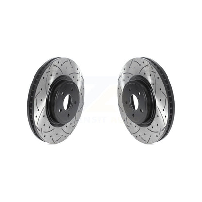 Coated Drill Slot Disc Brake Rotor Front Pair For Subaru Forester Outback Legacy