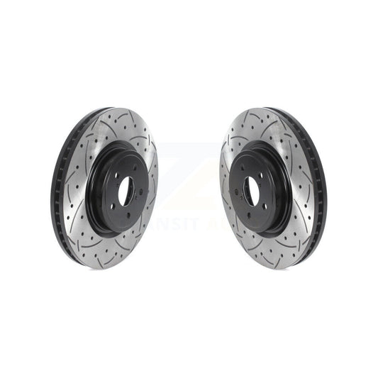Coated Drill Slot Disc Brake Rotor Front Pair For Subaru Forester Outback Legacy