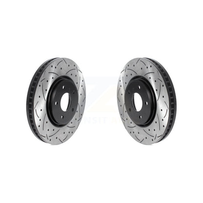 Coated Drilled Slot Disc Brake Rotor Front Pair For INFINITI FX35 FX45 FX37 QX70