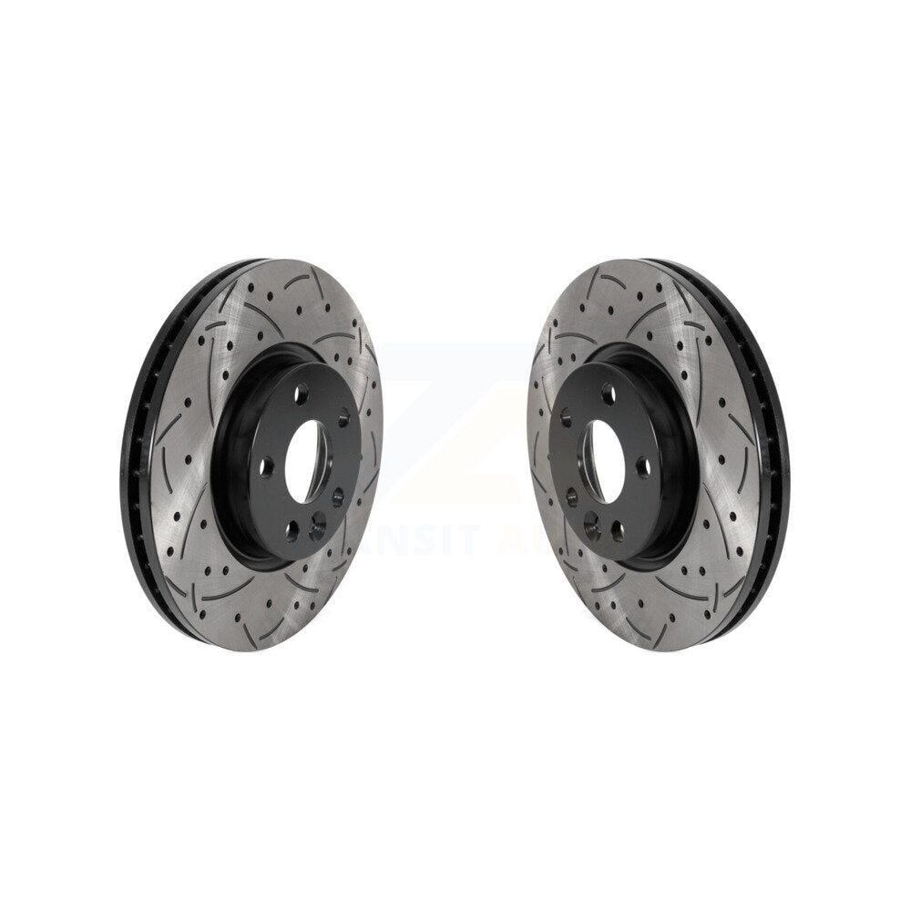 Drill Slot Brake Rotor Front Pair For Volvo Land Rover Range Evoque XC70 S60 V60