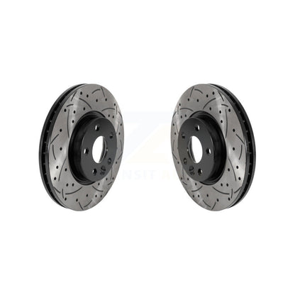 Drill Slot Brake Rotor Front Pair For Volvo Land Rover Range Evoque XC70 S60 V60