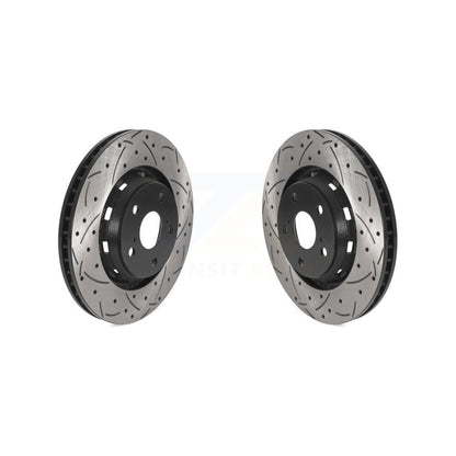 Coated Drilled Slotted Disc Brake Rotors Front Pair For 2009-2016 Toyota Venza