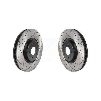 Coated Drilled Slotted Disc Brake Rotors Front Pair For Audi A6 Quattro A7 A8