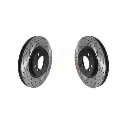 Coated Drill Slot Disc Brake Rotor Front Pair For Mini Cooper Countryman Paceman