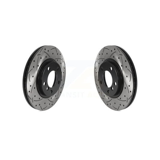 Coated Drill Slot Disc Brake Rotor Front Pair For Mini Cooper Countryman Paceman