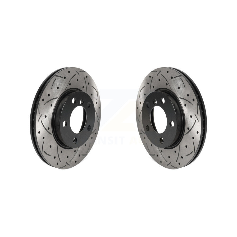 Coated Drill Slot Disc Brake Rotor Front Pair For Mini Cooper Countryman Paceman