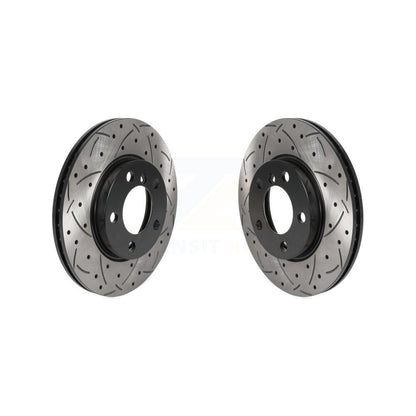 Coated Drill Slot Disc Brake Rotor Front Pair For Mini Cooper Countryman Paceman