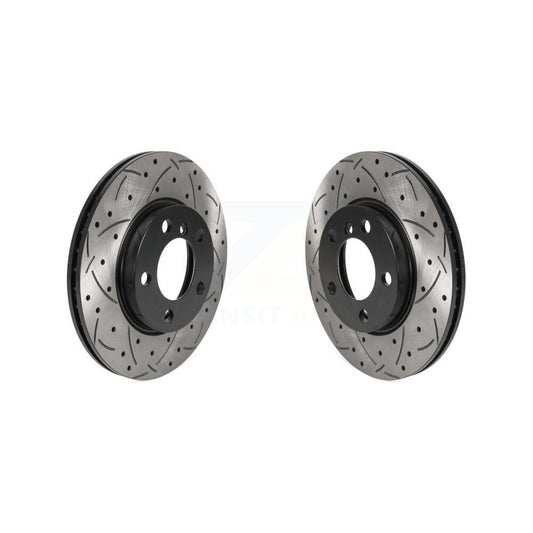 Coated Drill Slot Disc Brake Rotor Front Pair For Mini Cooper Countryman Paceman