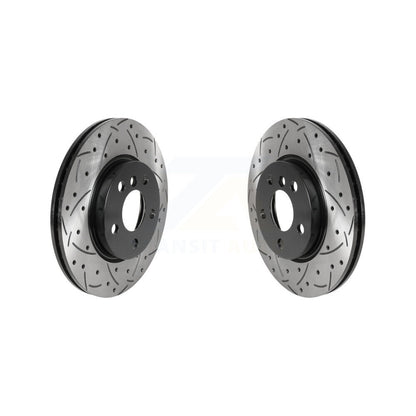 Coated Drilled Slotted Disc Brake Rotors Front Pair For Mini Cooper Clubman