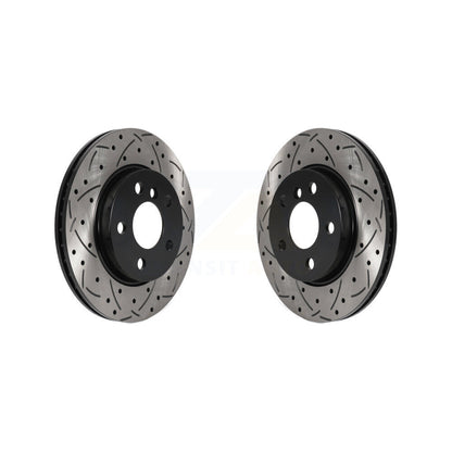 Coated Drilled Slotted Disc Brake Rotors Front Pair For Mini Cooper