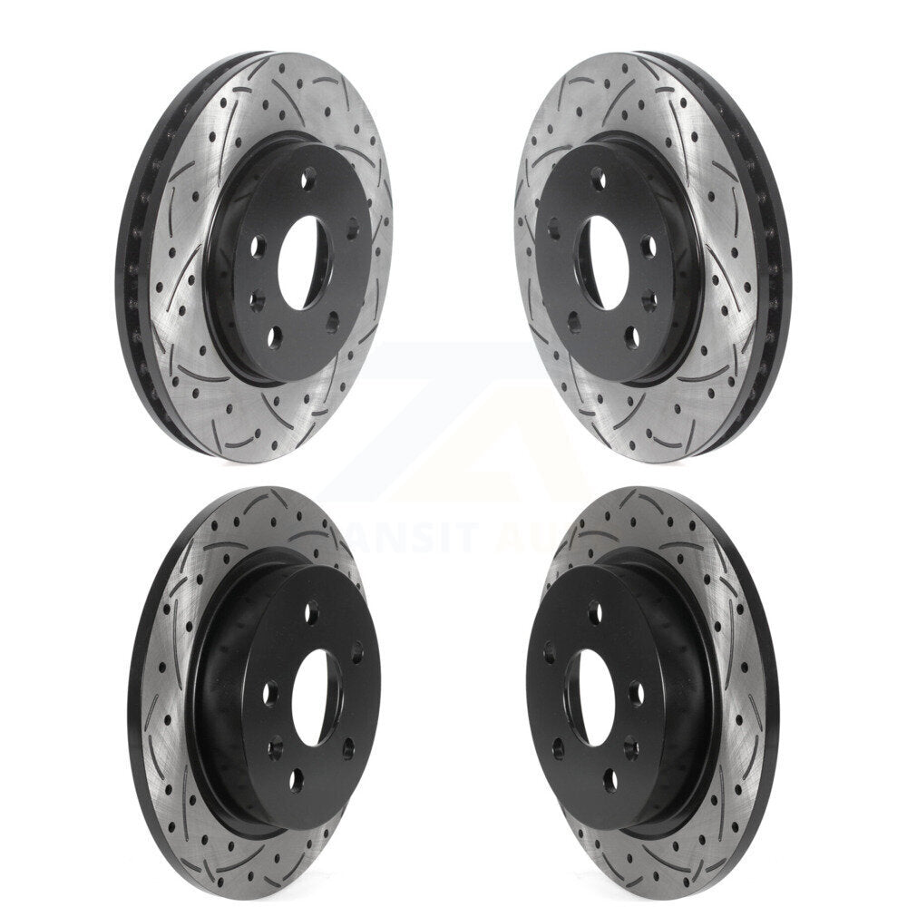 Coated Drilled Slot Disc Brake Rotor Front Rear Kit For Chevrolet Malibu Limited
