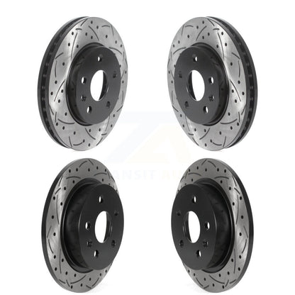 Coated Drilled Slot Disc Brake Rotor Front Rear Kit For Chevrolet Malibu Limited