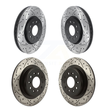 Coated Drilled Slotted Disc Brake Rotors Front Rear Kit For Buick Envision