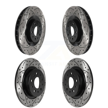 Coated Drilled Slotted Disc Brake Rotors Front Rear Kit For 2014-2020 Fiat 500L