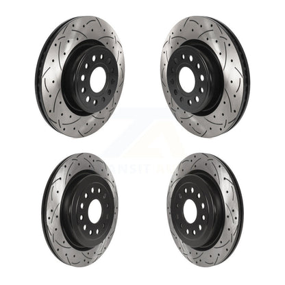 Coated Drilled Slotted Disc Brake Rotors Front Rear Kit For Ram 1500