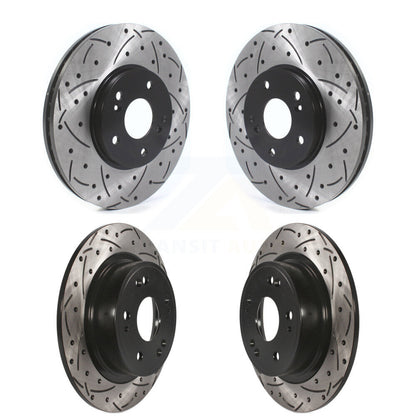 Coated Drilled Slot Disc Brake Rotors Front Rear Kit For Honda Accord Acura TSX