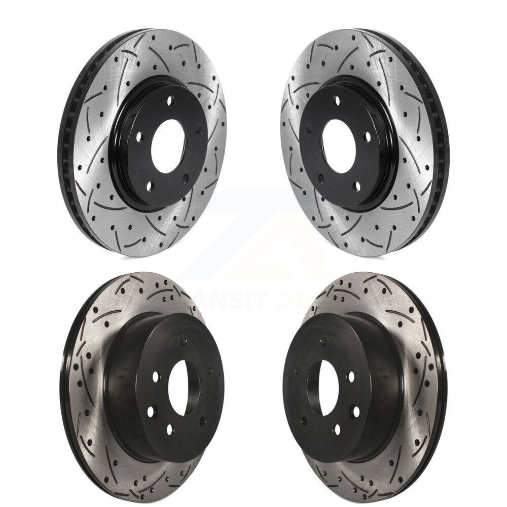 Coated Drilled Slotted Disc Brake Rotors Front Rear Kit For INFINITI Q45 M45