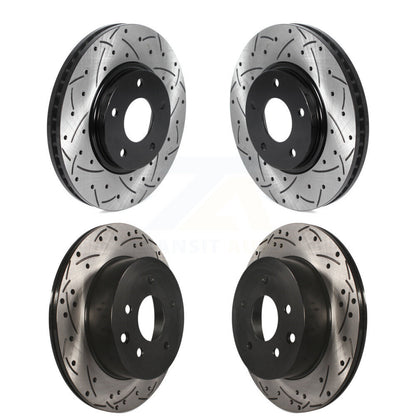 Coated Drilled Slotted Disc Brake Rotors Front Rear Kit For INFINITI Q45 M45