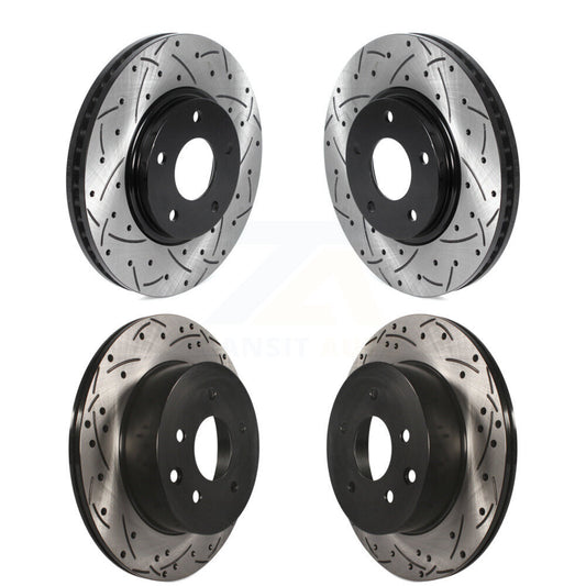 Coated Drilled Slotted Disc Brake Rotors Front Rear Kit For INFINITI Q45 M45