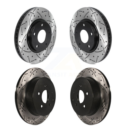 Coated Drilled Slotted Disc Brake Rotors Front Rear Kit For Nissan Quest