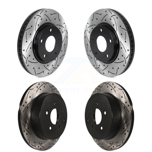 Coated Drilled Slotted Disc Brake Rotors Front Rear Kit For Nissan Quest