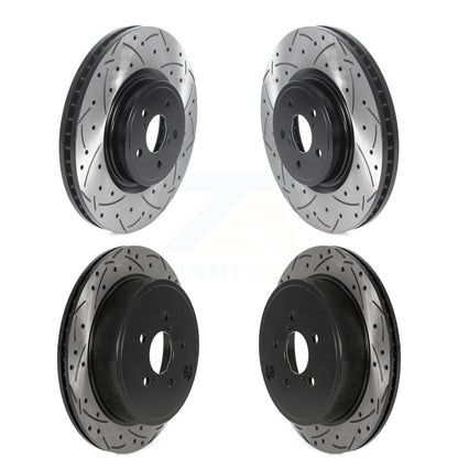 Coated Drilled Slotted Disc Brake Rotor Front Rear Kit For Subaru Outback Legacy