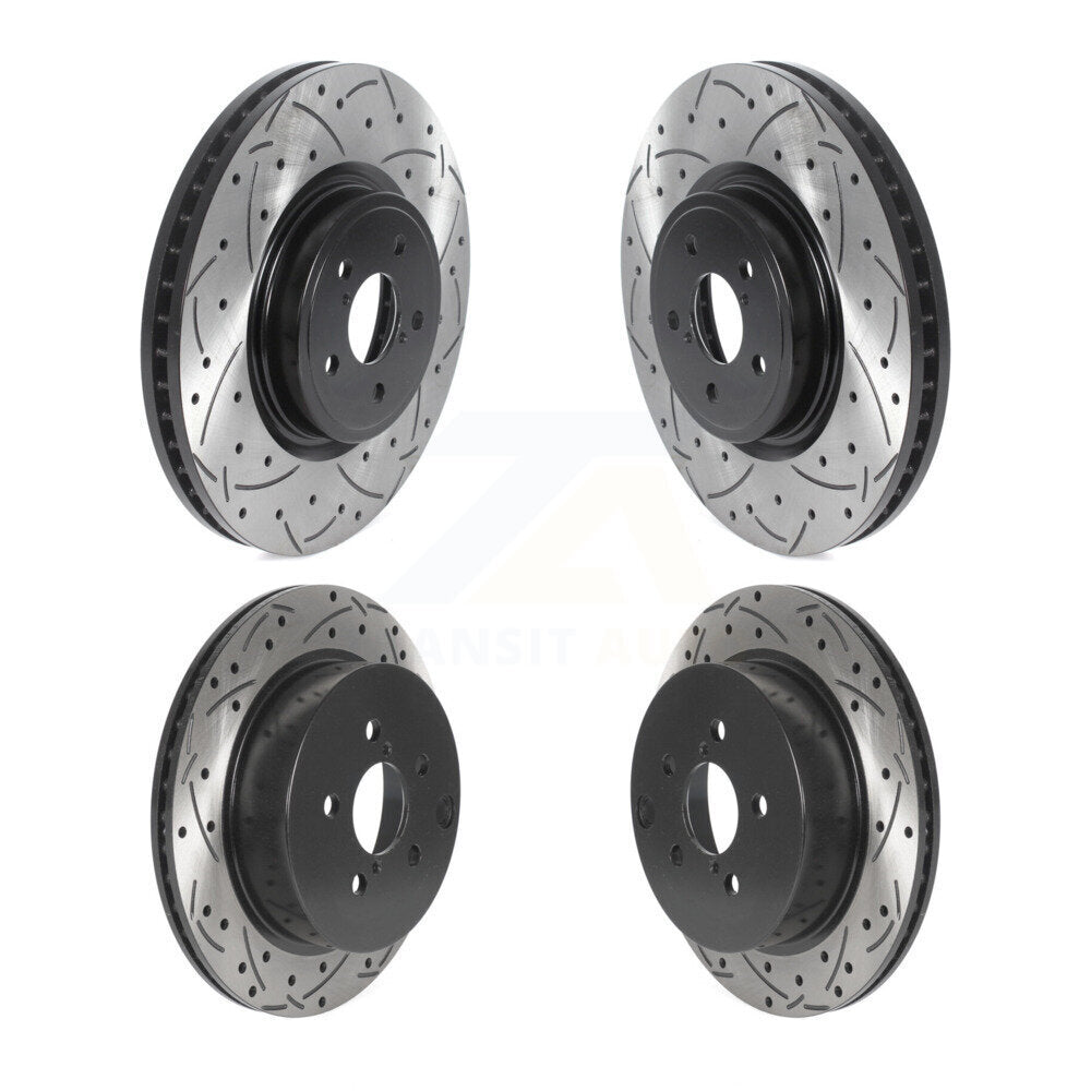 Drilled Slot Disc Brake Rotors Front Rear Kit For 2014-2018 Subaru Forester 2.0L