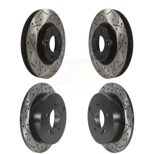 Coat Drill Slot Disc Brake Rotors Front Rear Kit For Hyundai Tucson Kia Sportage