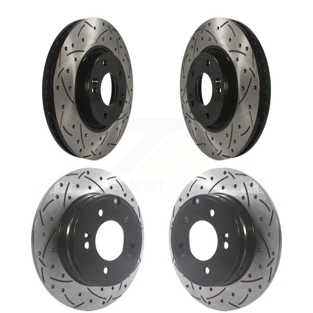 Coated Drill Slot Disc Brake Rotors Front Rear Kit For Hyundai Sonata Kia Optima