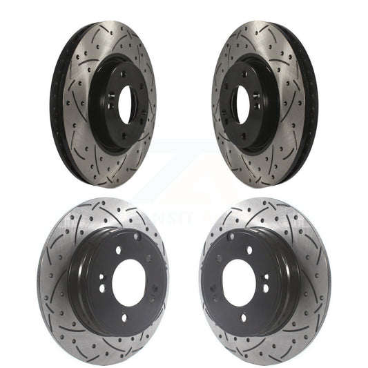 Coated Drill Slot Disc Brake Rotors Front Rear Kit For Hyundai Sonata Kia Optima