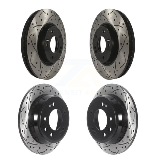 Coat Drill Slot Disc Brake Rotors Front Rear Kit For Hyundai Tucson Kia Sportage