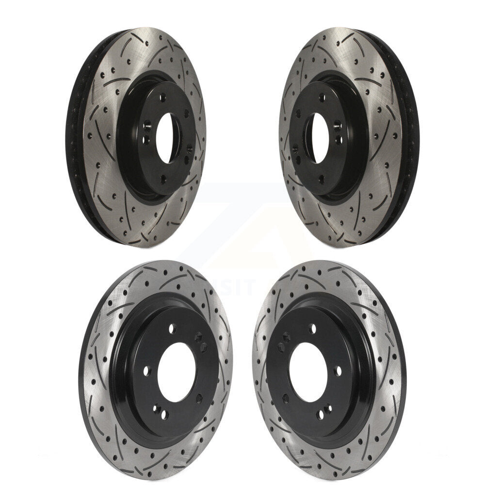 Drill Slot Disc Brake Rotor Front Rear Kit For Kia Optima Hyundai Sonata Soul EV
