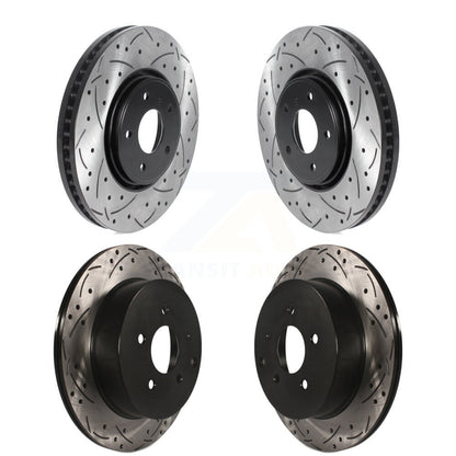 Coated Drilled Slot Disc Brake Rotors Front Rear Kit For INFINITI FX35 FX45 FX37