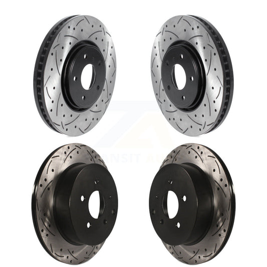 Coated Drilled Slot Disc Brake Rotors Front Rear Kit For INFINITI FX35 FX45 FX37