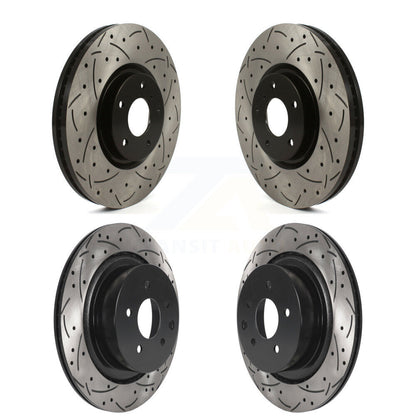 Coated Drilled Slotted Disc Brake Rotors Front Rear Kit For INFINITI G37 G35 Q60