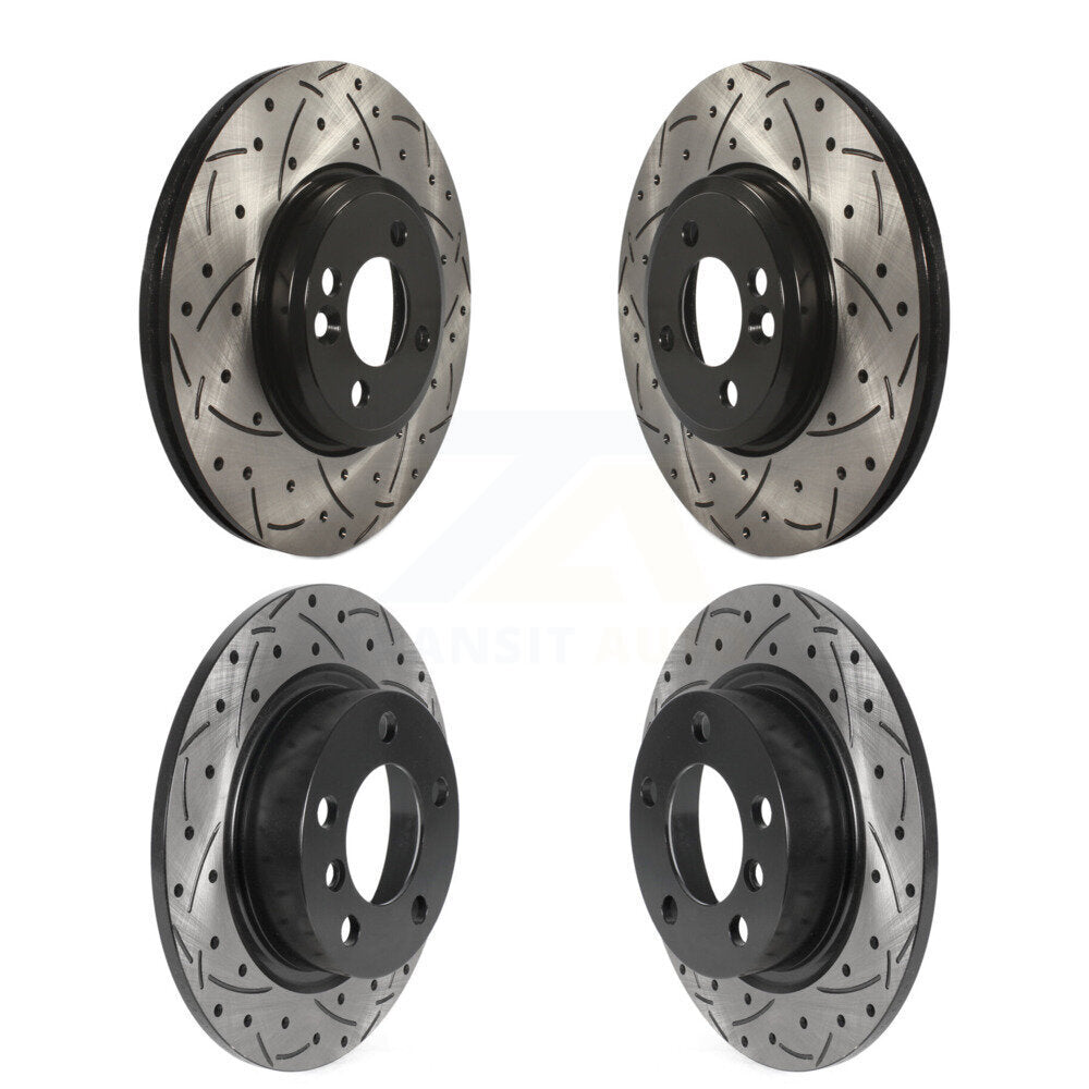 Coated Drilled Slot Disc Brake Rotors Front Rear Kit For Mini Cooper Countryman