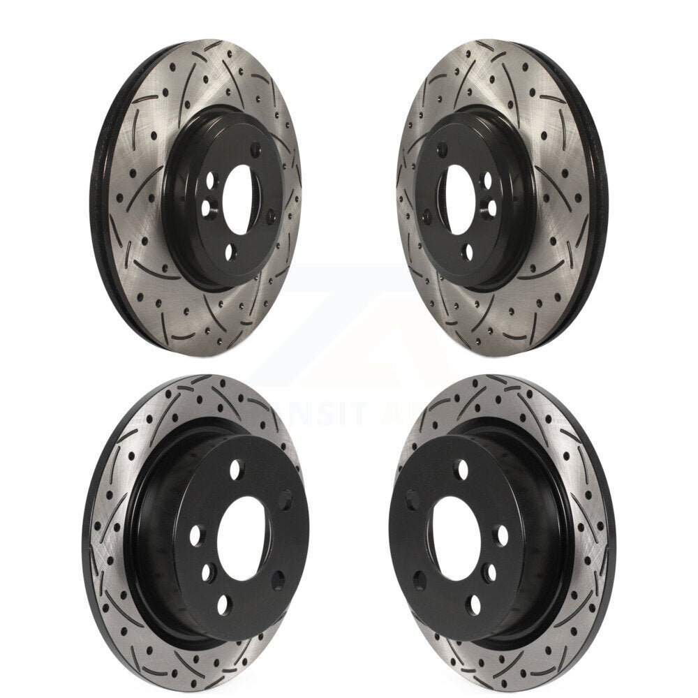 Coated Drill Slot Disc Brake Rotor Front Rear Kit For 2015 Mini Cooper 2.0L/1.5L
