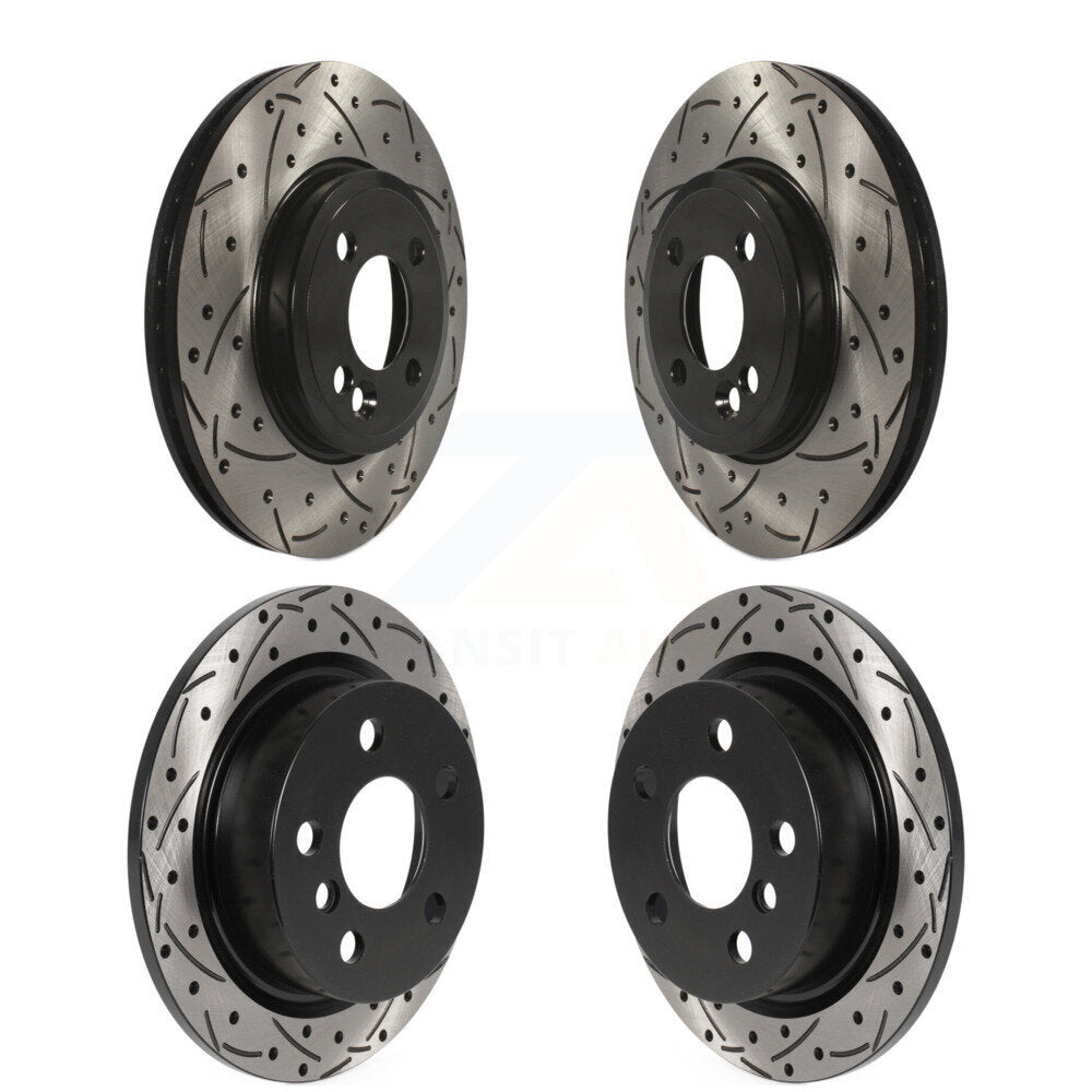 Coated Drill Slot Disc Brake Rotor Front Rear Kit For 2015 Mini Cooper 2.0L/1.5L