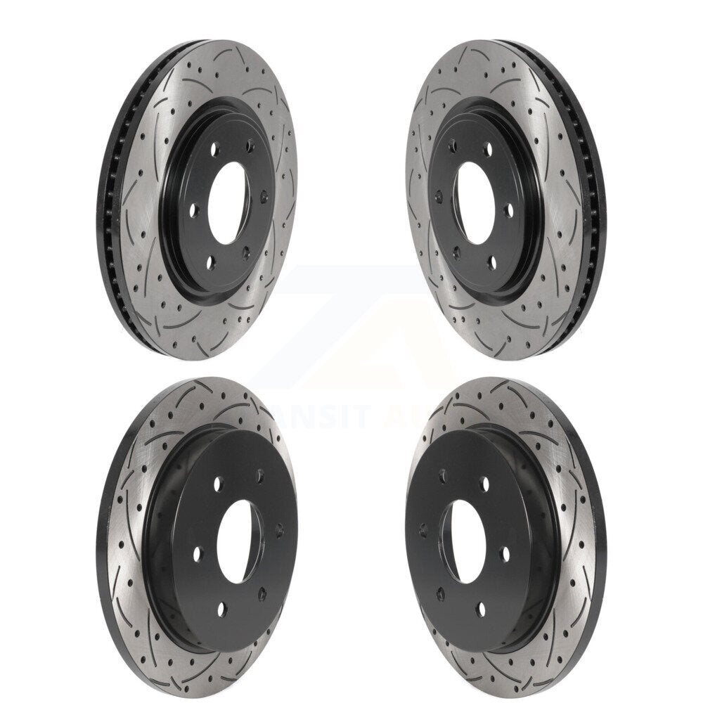 Drill Slot Disc Brake Rotor Front Rear Kit For Nissan TITAN Armada INFINITI QX56