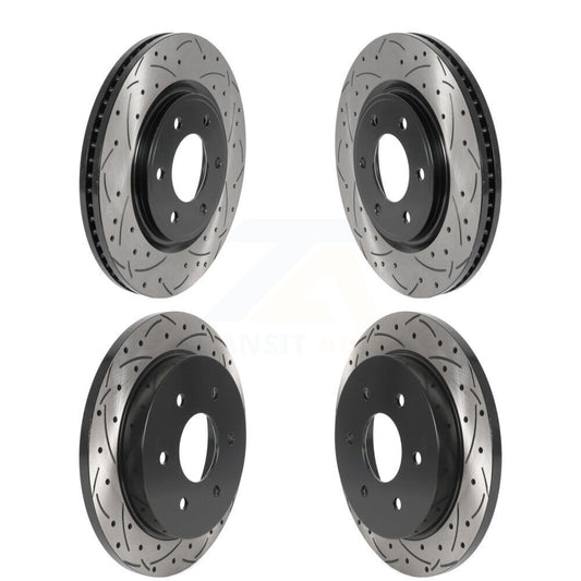 Drill Slot Disc Brake Rotor Front Rear Kit For Nissan TITAN Armada INFINITI QX56